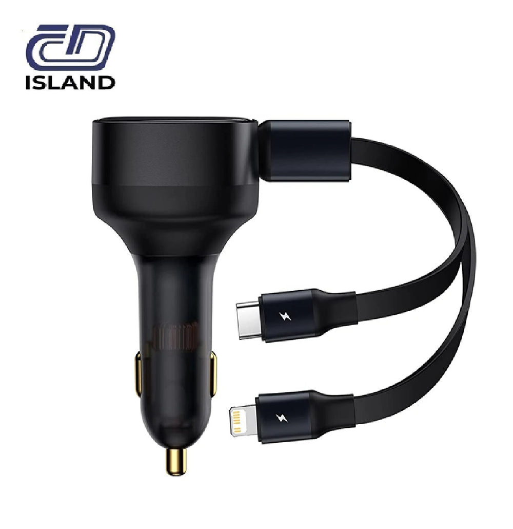 CAR CHG BASEUS 30W RETRACTABLE